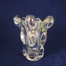 Vintage Vannes Le Chatel Clear French Crystal Art Glass Vase Art Deco - $280.53