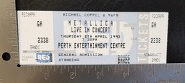 Metallica - Vintage April 8, 1993 Perth, Australia Mint Whole Concert Ticket - £23.95 GBP