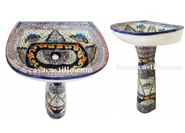 Mexican Talavera Pedestal Sink Handcrafted Ceramic - LM10 - - $16,842.45 MXN