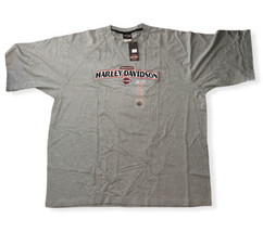 Harley Davidson Embroidered Logo Gray T-Shirt 2XL - £34.22 GBP