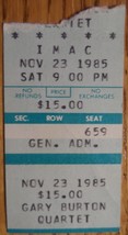 Gary Burton Quartet 1985 Ticket Stub Jazz Fusion Berklee School  Collect... - £7.19 GBP