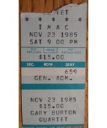 Gary Burton Quartet 1985 Ticket Stub Jazz Fusion Berklee School  Collect... - $13.02 CAD
