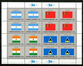 USA United Nation set of 4 dliff panes of 16 each Flag type Sc499-514 MNH 9754 - £23.74 GBP