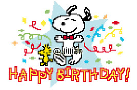 Snoopy Happy Birthday Cross Stitch Pattern - £2.32 GBP