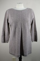Garnet Hill S Taupe Brown Rib Knit Wool Cashmere Pullover Sweater - £34.36 GBP