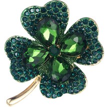 St. Patrick&#39;s Day Four leaf clover brooch - 4 variations of Art deco Sty... - $7.91+