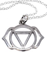 Chakra Necklace Pendant Third Eye Ajna 6th Chakra Ajna 18&quot; Chain Jewelry - £6.06 GBP