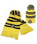 Harry Potter Scarf &amp; Hat Set Hufflepuff Yellow - $36.08