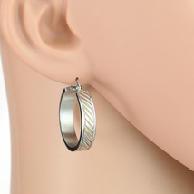 Tricolor Silver, Gold &amp; Rose Tone Hoop Earrings- United Elegance - $23.99