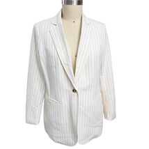 Anne Klein Vanilla Ice Latte Pinstripe Blazer Jacket Sz L NWT $139 - $74.95
