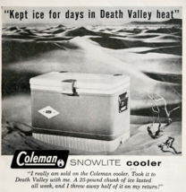 1960 Coleman Snowlite Cooler Advertisement Camping Hiking Outdoors Vinta... - $29.99