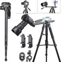 Newly Upgraded 3-In-1 Multifunctional 79&quot; Camera Tripod, Wireless Remote. - £36.63 GBP