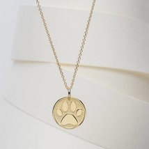 Dog Paw Necklace-Engravable Pendant-Pet Lover Jewelry-Customizable Charm - £235.14 GBP+