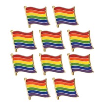 10 Rainbow Flag Pins 0.5&quot; Lapel Pin Gay Lesbian Pride Lgbt Tie Tack Lot Set Ten - £10.11 GBP