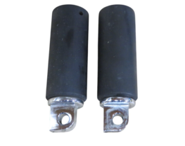 VINTAGE HARLEY DAVIDSON 4.5&quot; RUBBER PASSENGER PEGS BLACK CHROME - $14.80