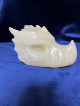 Beautiful Large Afghan Jade Dragon Skull Head Crystal Carving - 906g - $49.99