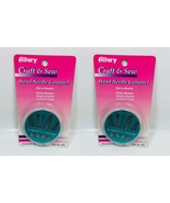 LOT OF 2 Allary Craft &amp; Sew Hand Needle Compact, 30 Count - GREEN - $165.31 MXN