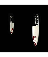 BLOODY KNIFE EARRINGS Tiny Asymmetric Pair Comic Horror Halloween Goth P... - €6,00 EUR