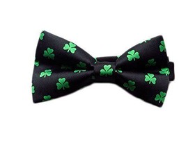 Danggi Man Men&#39;s St Patrick&#39;s Green Shamrock Bowtie Bow Tie - Black - One Size - £12.39 GBP