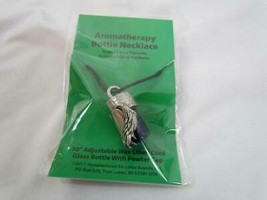 NIP Aromatherapy Bottle Necklace Wings Surrounding a Heart 30&quot; Adj Wax Cord - £4.25 GBP