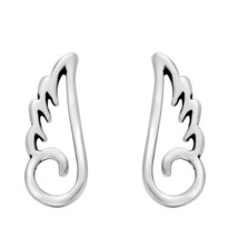 Cute Guardian Angel Wings Sterling Silver Stud Earrings - £8.22 GBP