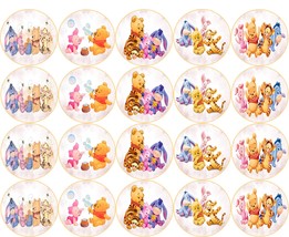 Sugar paper ( Baby Pooh and friends ) 20 images 1.81&quot;  round. - £9.01 GBP