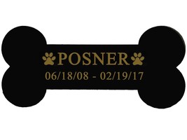 Custom Engraved Dog Name Plate, Large 6&quot; Bone Shape Plate, Pet Memorial - £20.43 GBP
