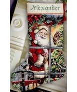 DIY Dimensions Candy Cane Santa Window Tree Cross Stitch Stocking Kit Go... - £32.01 GBP