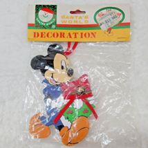 Christmas Mickey Mouse Disney Kurt Adler Ornament Bell Bow Sealed Santas World - £9.37 GBP