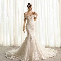 Beautiful Dress elegant off white wedding dress mermaid sweetheart corse... - $500.99