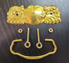 4 Brass Tone Drawer Pulls Handles Ornate Bail Fancy For VTG Replacements 4 7/8&quot; - £23.34 GBP