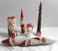 Santa Claus Decorations (mixed lot) of 5 pcs Ornaments Light Ups Candle Holder - £15.94 GBP