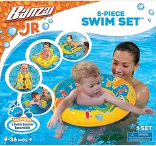 BANZAI Jr. 5-Piece Swim Set (Vest, Arm Floats, Swim Ring, Pool Seat, Kic... - £17.44 GBP