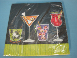 Luncheon Napkins Halloween Spooky Drinks Party Black Orange Red Green 16ct - $7.95