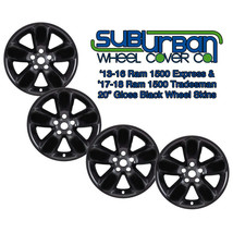 FITS 2013-2023 Ram 1500 # 2237-GB 20" 5 Spoke Gloss Black Wheel Skins NEW SET/4 - £101.97 GBP