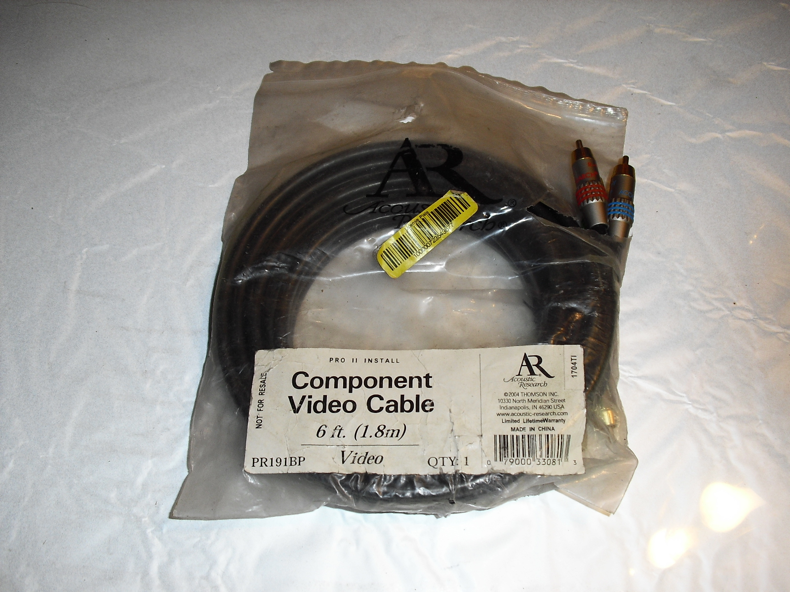 Primary image for ar acustics  research  component  video  cable pr191bp  6 ft    1.8 m