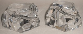 Set (2) Val St. Lambert Crystal Paperweights Rock Shape Made In Belgium - £39.51 GBP