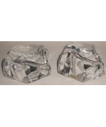 SET (2) Val St. Lambert CRYSTAL PAPERWEIGHTS Rock Shape MADE IN BELGIUM - $49.49