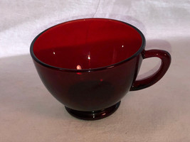 3 Pieces Royal Ruby Depression Glass Cup And Two 6 Inch Plates Mint - $14.99