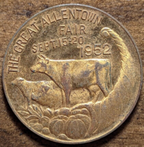 1852-1952 Allentown, Pennsylvania PA County Fair Cow Pictorial Token - $26.01