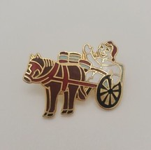 Vintage Burro Donkey Pulling Cart With Man Enamel Lapel Hat Pin Pinchback - £13.15 GBP