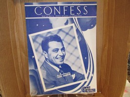 Confess Benjamin &amp; Weiss 1948 Tony Martin Cover Sheet Music Cover Art Barbelle - £3.91 GBP