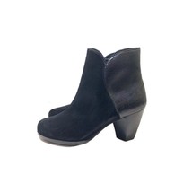 Eileen Fisher Black Lizard Embossed Leather Suede Zip Ankle Boots Sz 8.5... - $46.74