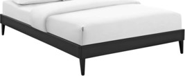 The Full-Size, Black Modway Sharon Vinyl Bed Frame With Sq\.D Tapered Le... - $146.96