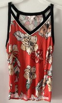 Candi’s Women’s Small Floral Racerback Tank Multicolor With Black Trim .... - $13.25