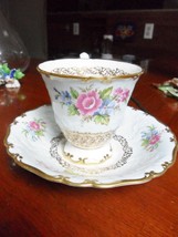 Foley England bone china, cup and saucer, flowers and gold [*84B] - $64.35