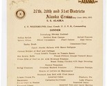 SS Alaska Menu The Alaska Steamship Line 1932 Old Alaska Highway Ship Sc... - $17.82