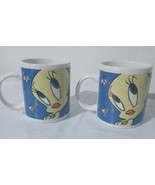 Tweety Bird Coffee Cups (2) Looney Tunes 3.75&quot; Gibson Warner Bros. 2000 ... - $28.04