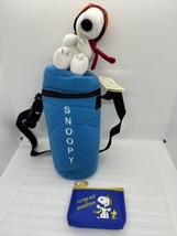 Rare Japanese Snoopy Bottle Holder/Bag crossbody Strap &amp; Coin Purse Flyi... - £28.22 GBP