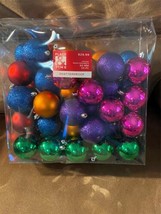 Lot of 50 Christmas Shatterproof Ball Ornaments Solid Multicolor Variety... - $18.49